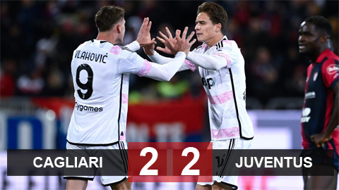 Kết quả Cagliari 2-2 Juventus: Tham vọng Á quân xa dần