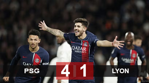 Kết quả PSG vs Lyon: Vắng Mbappe, PSG vẫn thắng dễ Lyon