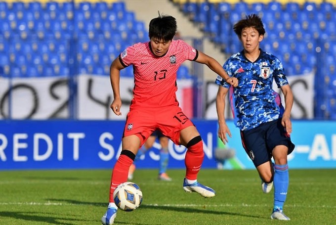 U23 Hàn Quốc (áo đỏ) bất ngờ đã có bàn thắng trong hiệp 2