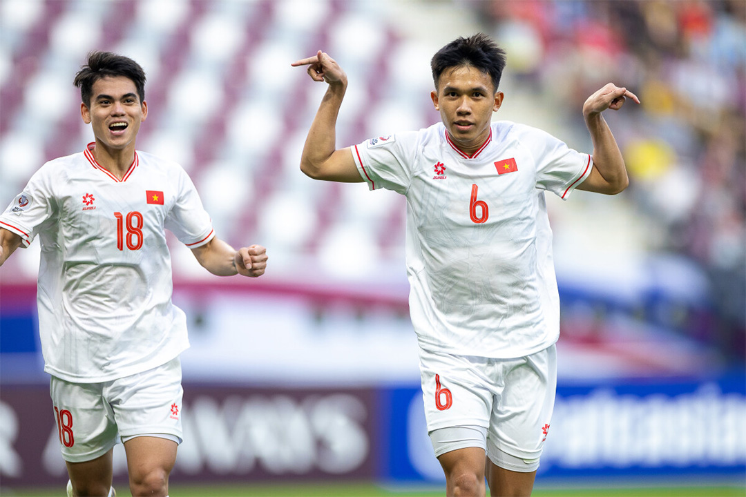 U23 Việt Nam chính thức giành quyền vào tứ kết AFC U23 Asian Cup 2024 sớm 1 lượt đấu - Ảnh: AFC
