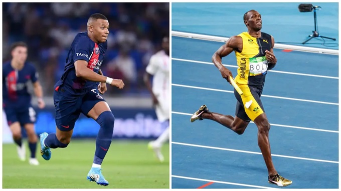 Tốc độ của Mbappe thường được đem ra so sánh với Usain Bolt