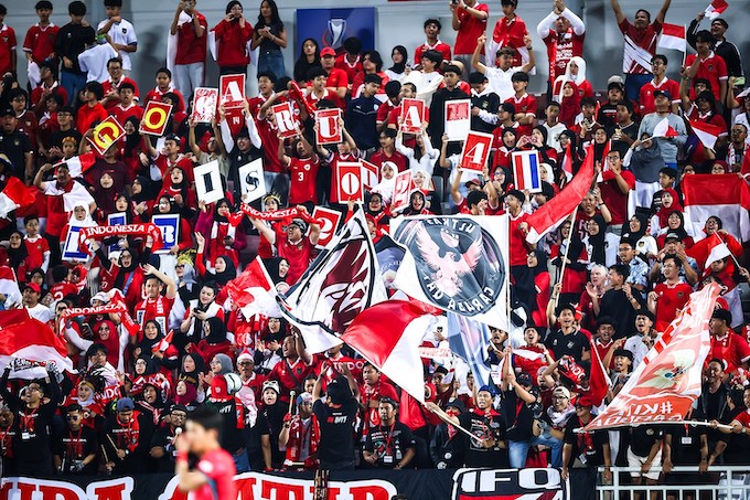 Đông đảo khán giả Indonesia đã có mặt tại Qatar để cổ vũ cho đội nhà. Ảnh: AFC
