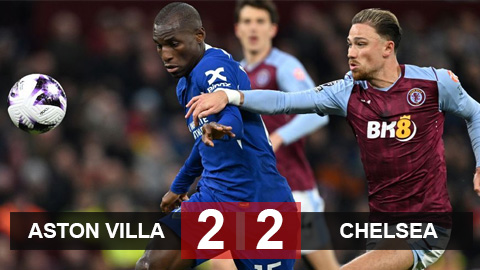Kết quả Aston Villa vs Chelsea: The Blues mất 3 điểm đầy tranh cãi