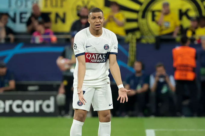 Mbappe thi đấu không tốt ở trận đấu giữa Dortmund vs PSG