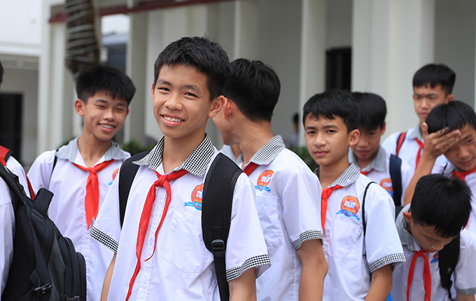 Những cậu bé từ 9-11 tuổi sẽ phải làm quen với nếp sống kỷ luật cùng thời gian biểu khoa học theo định hướng tập thể - Ảnh: Hà Nội FC 