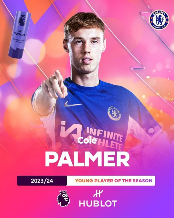 Palmer vượt qua nhiều ứng viên nặng ký để giành giải Cầu thủ trẻ xuất sắc nhất Premier League 2023/24