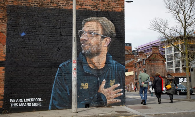 Bức tranh tường về Klopp tại Liverpool