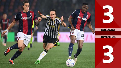 VIDEO bàn thắng Bologna vs Juventus: 3-3 (Vòng 37 Serie A 2023/24)