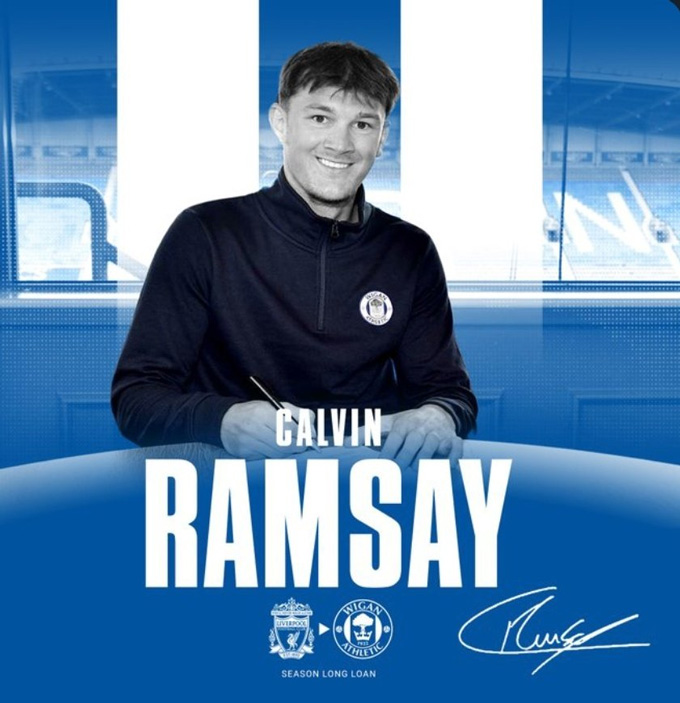 Ramsay sẽ khoác áo Wigan theo dạng cho mượn ở mùa 2024/25