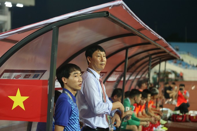 HLV Kim Sang Sik đã có màn ra mắt ấn tượng ở tuyển Việt Nam. Ảnh: Đức Cường 