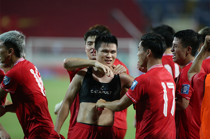 Tuấn Hải ghi bàn thắng ấn định chiến thắng 3-2 cho ĐT Việt Nam trước Philippines - Ảnh: Đức Cường 