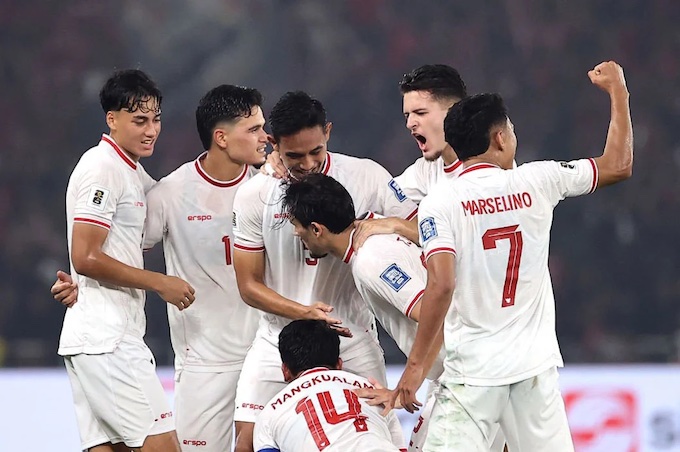 Niềm vui của đội tuyển Indonesia khi giành vé vào lòng loại thứ ba