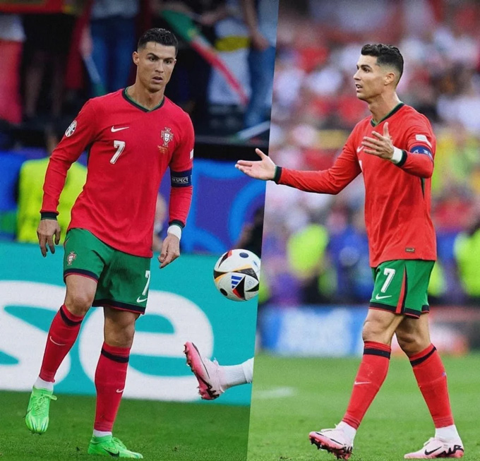 Ronaldo dùng 2 đôi giày trong 2 hiệp đấu khác nhau