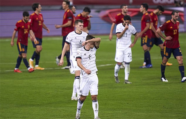 Đức từng thua 0-6 trước Tây Ban Nha ở Nations League