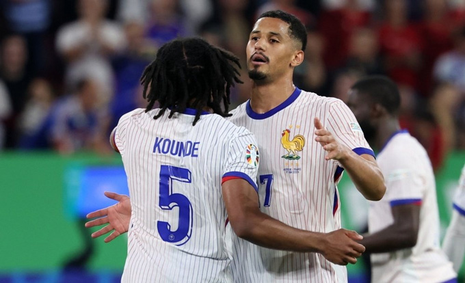 Kounde và Saliba là những người được chấm điểm cao nhất ở trận Pháp vs Bỉ