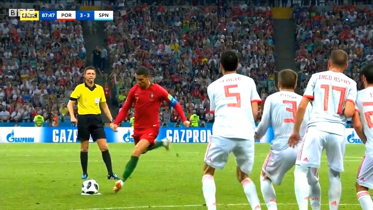 Tình huống sút phạt thành công duy nhất của Ronaldo tại World Cup và EURO
