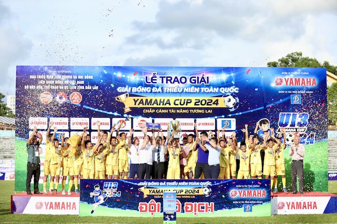 SLNA giành ngôi vô địch giải U13 toàn quốc. Ảnh: CTV 