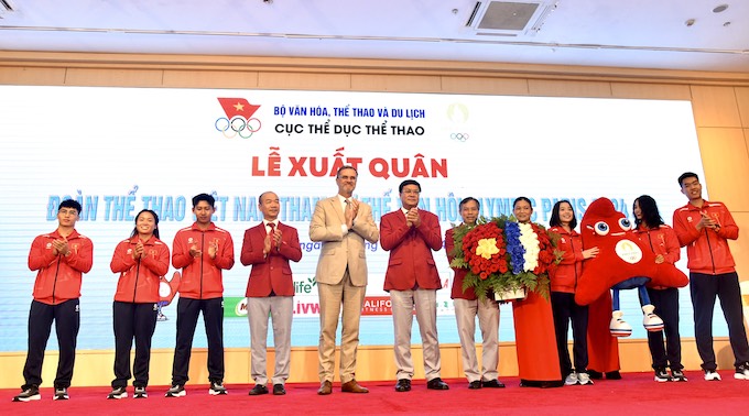 Đoàn thể thao Việt Nam dự Olympic đã xuất quân tại Hà Nội. Ảnh: Phan Tùng