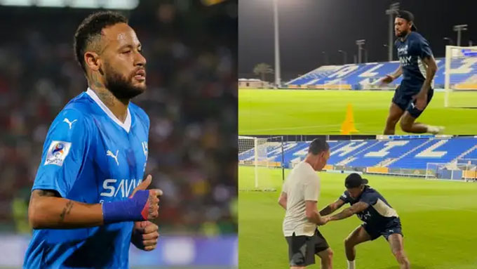 Neymar đang tích cực tập luyện để có thể ra sân trở lại