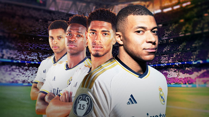 The attacking quartet of Mbappe, Bellingham, Vinicius and Rodrygo will move flexibly and often switch positions with each other.