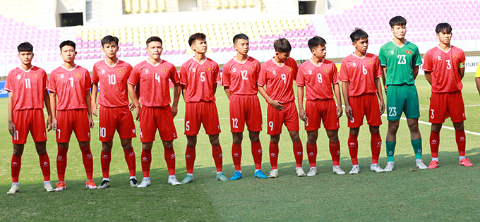 Nòng cốt vẫn là các cầu thủ vừa dự U16 Đông Nam Á 2024. Ảnh: Phan Hồng 