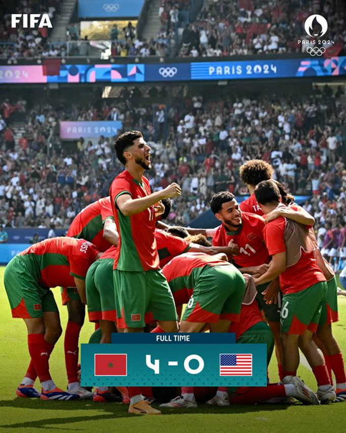 U23 Morocco đã thể hiện sức mạnh trước U13 Mỹ