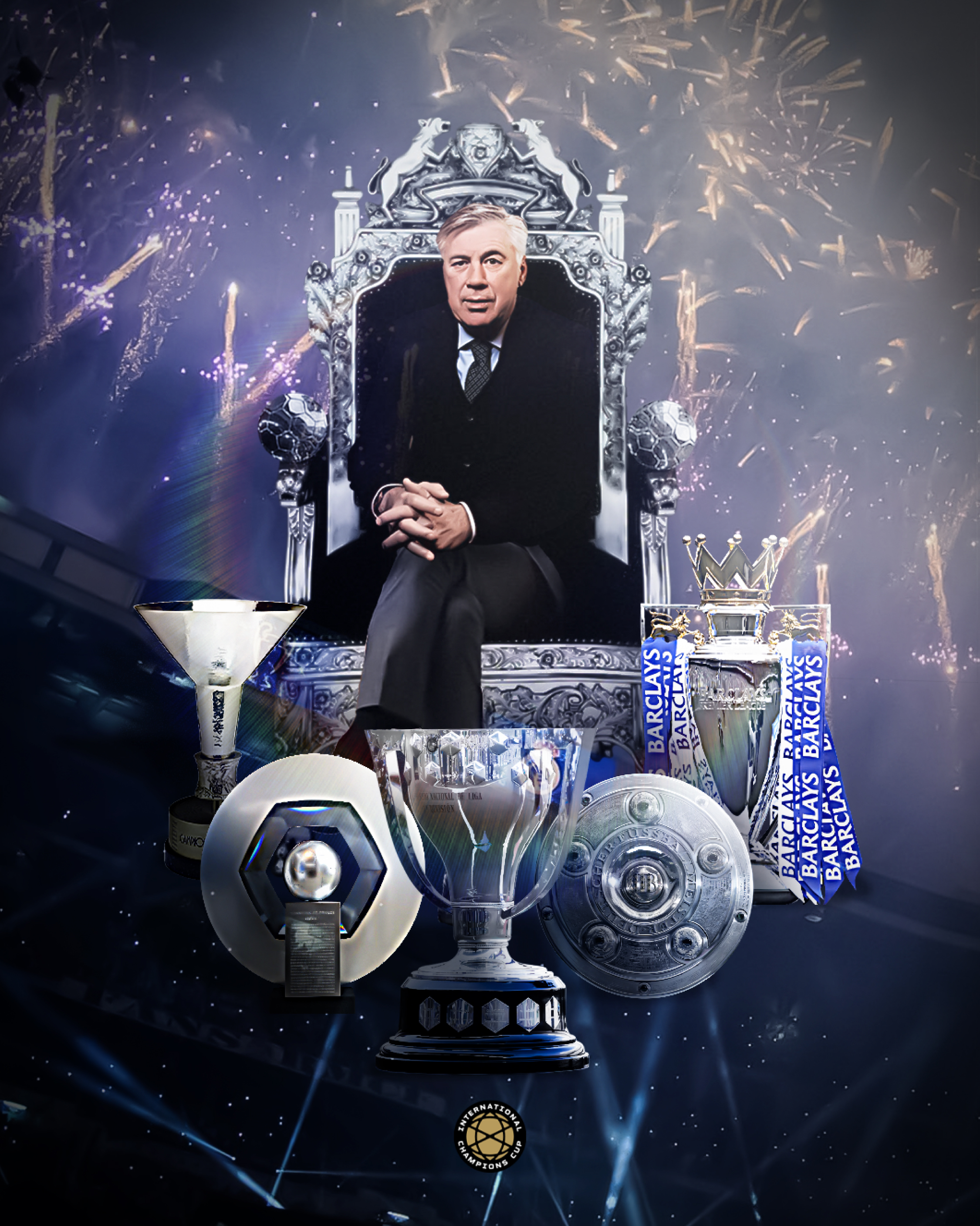 Ancelotti cũng đã vô địch ở các giải đấu mà ông cầm quân, ở cả 5 giải đấu hàng đầu châu lục