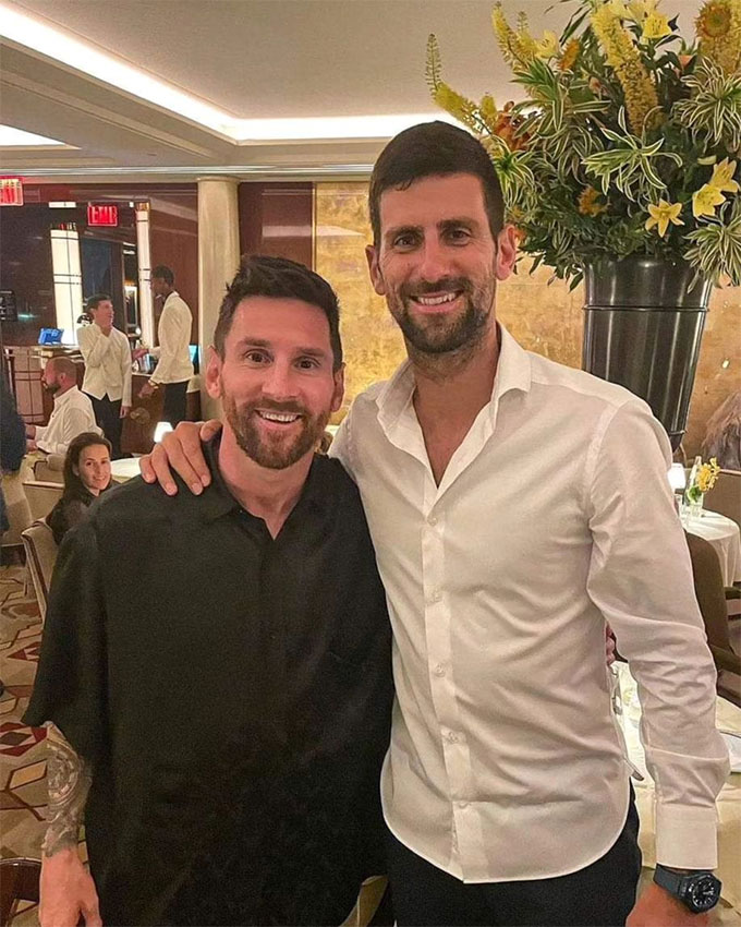 Novak Djokovic và Lionel Messi nhiều lần cùng đứng chung khuôn hình