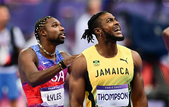 Noah Lyles và Kishane Thompson nín thở chờ kết quả chung cuộc tại Paris