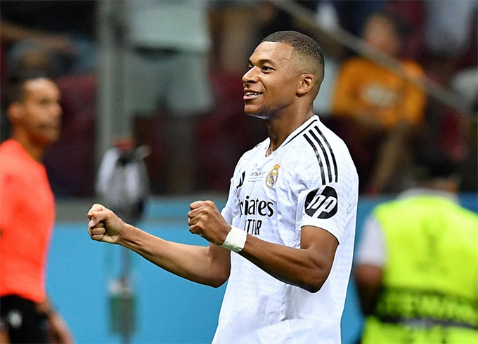 Mbappe tỏa sáng trong trận ra mắt Real Madrid