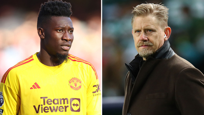 Schmeichel đã bảo vệ thủ thành Onana