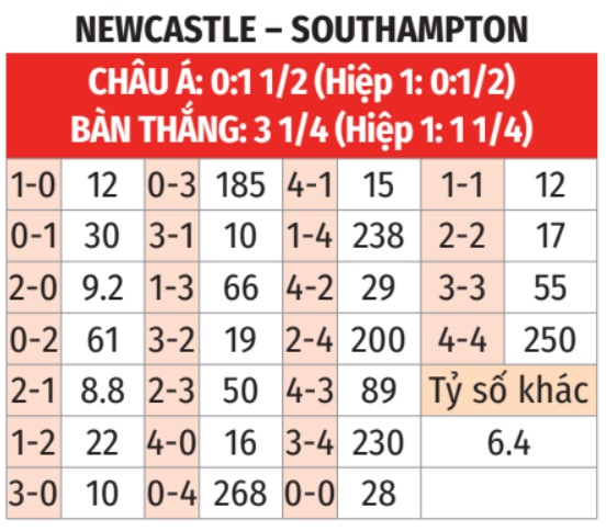 Newcastle vs Southampton