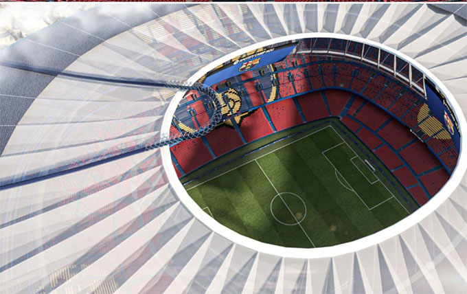 Camp Nou nhìn từ trên cao xuống