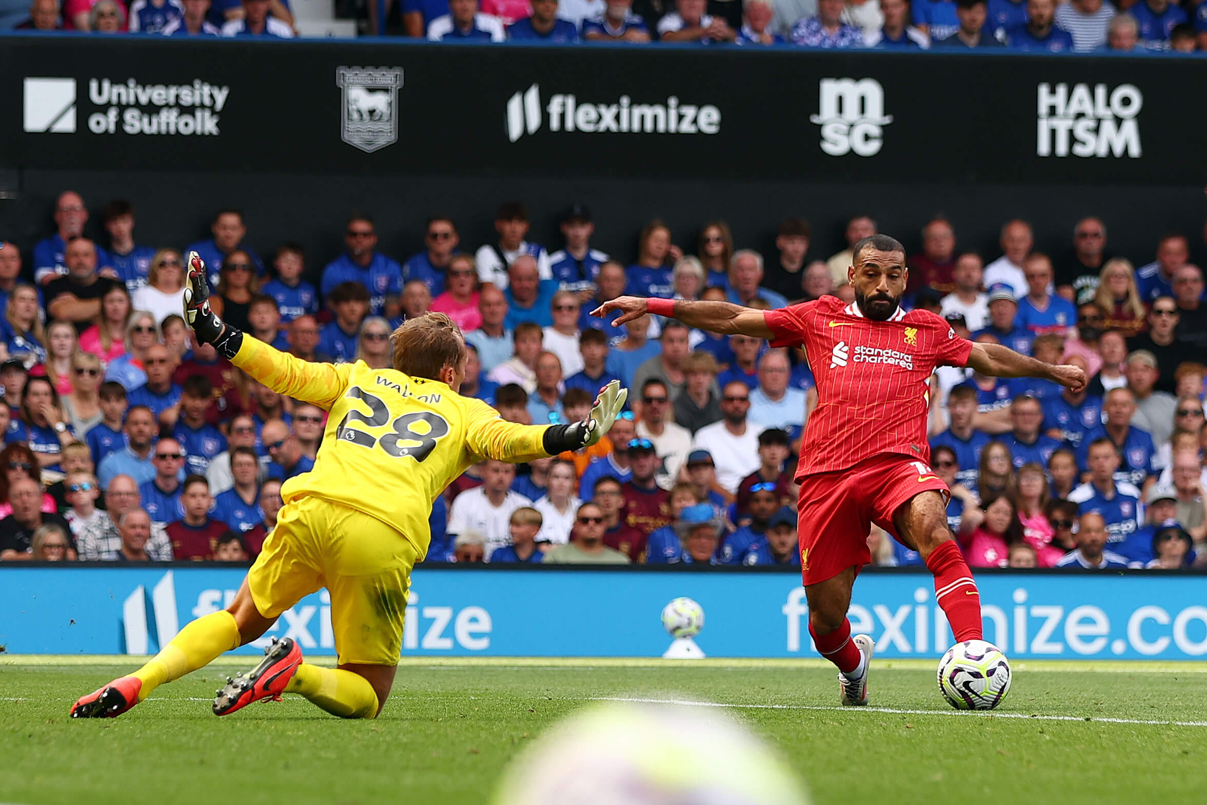 Salah đã ghi 1 bàn và kiến tạo 1 bàn ở trận thắng Ipswich