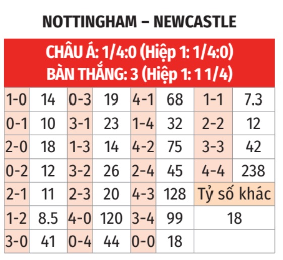 Nottingham vs Newcastle