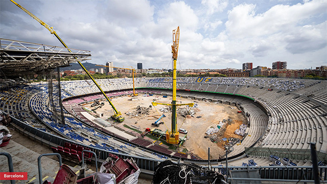 Sân Camp Nou đang trong quá trình cải tạo