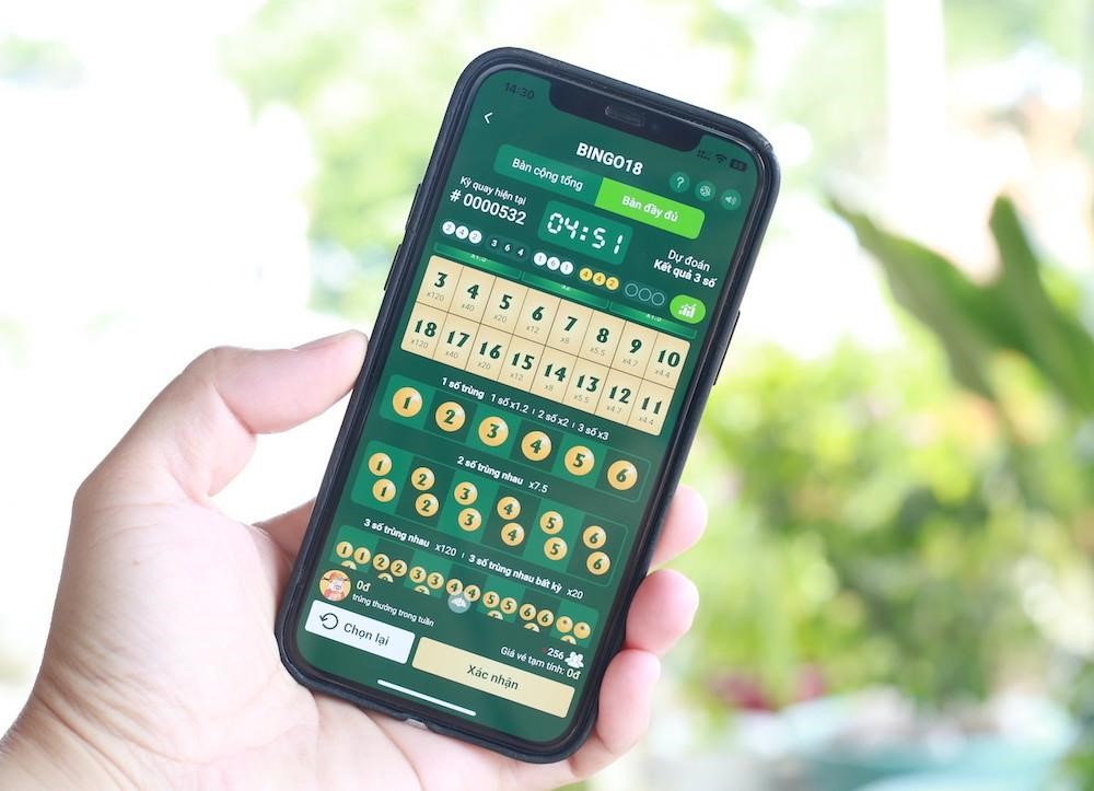 Xổ số Bingo18 chỉ bán vé qua điện thoại.