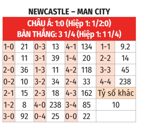 Newcastle vs Man City