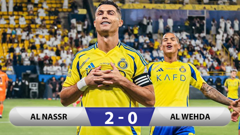 Kết quả Al Nassr vs Al Wehda: Ronaldo ấn định chiến thắng trên chấm 11m