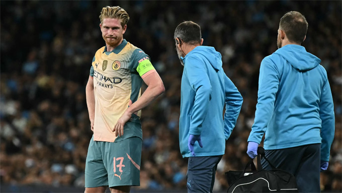 De Bruyne vắng mặt trong một tháng vừa qua