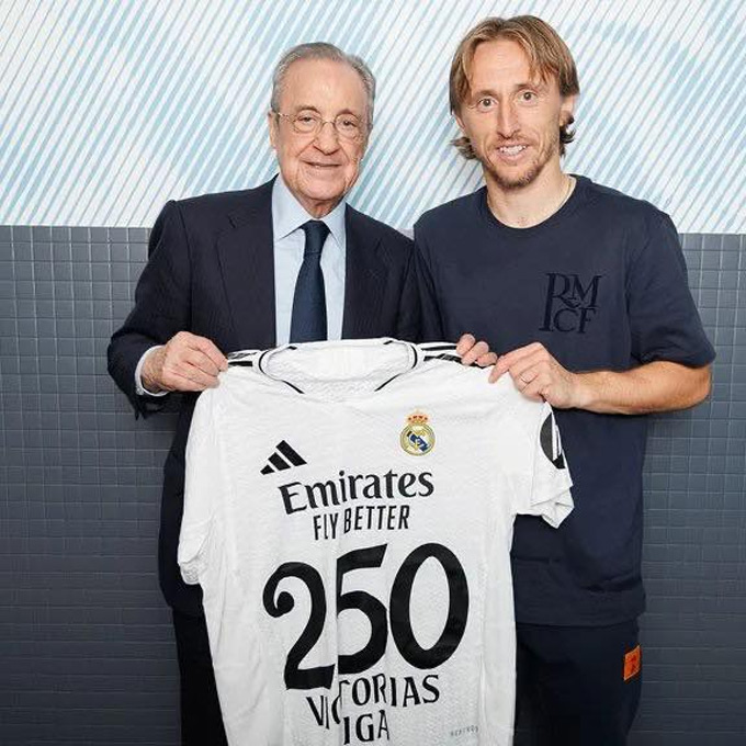 Modric đã có 250 trận thắng cùng Los Blancos