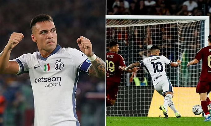 Lautaro Martinez ghi bàn duy nhất vào lưới Roma, giúp anh lập kỷ lục