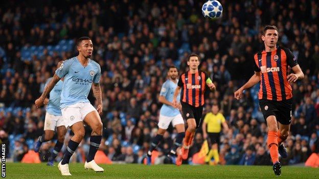 Jesus đã ghi 4 bàn vào lưới Shakhtar tại Champions League khi còn khoác áo Man City