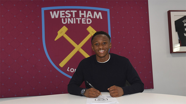  David Chigwada đã ký hợp đồng chuyên nghiệp với West Ham