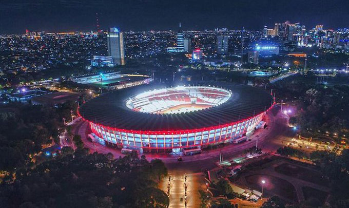 Gelora Bung Karno nằm trong top 10 sân vận động có sức chứa lớn nhất thế giới