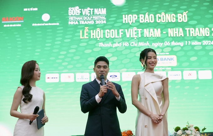 BTC đang giới thiệu về lễ hội golf Việt Nam. Ảnh: Quốc An 