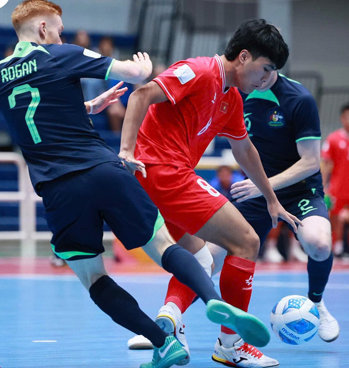 Ala trẻ của ĐT futsal Việt nam khiến Australia phải ôm hận. Ảnh: CTV