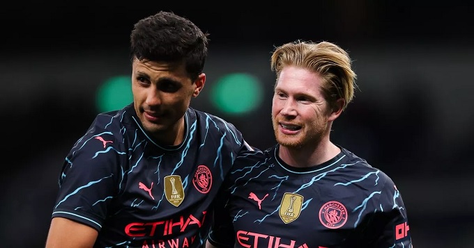 Sự vắng mặt của Rodri và De Bruyne để lại tổn thất lớn cho City