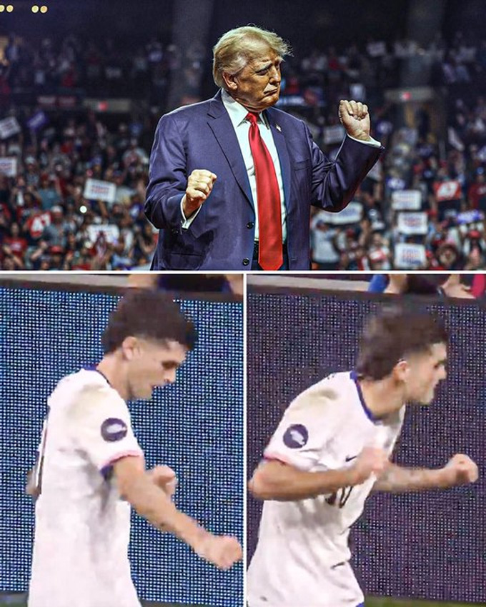 Pulisic ăn mừng theo điệu nhảy của Tổng thống Trump