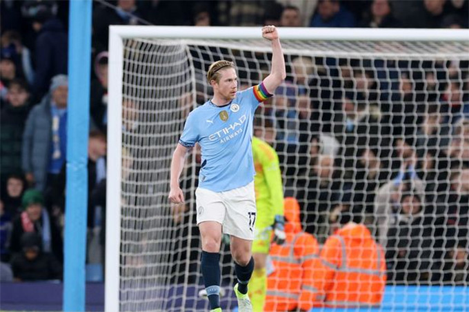 De Bruyne có 1 bàn thắng và 1 kiến tạo mang về chiến thắng cho Man City